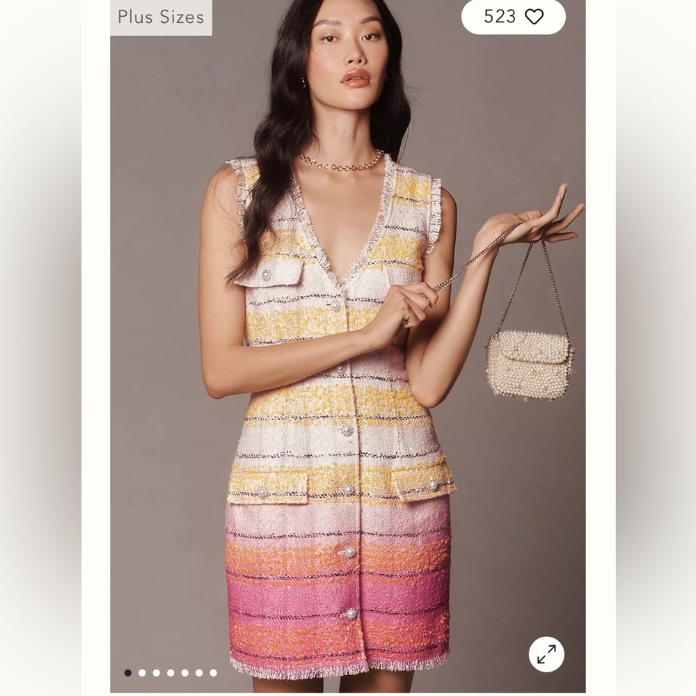 Maeve by Anthropologie Sleeveless Tweed Mini Dress size 4